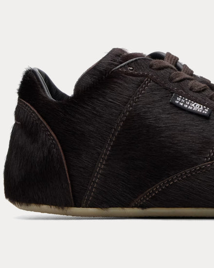 MM6 Maison Margiela Anatomic Calf-Hair Dark Brown Low Top Sneakers - 5