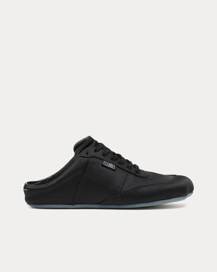 MM6 Maison Margiela Factory Satin Black Sneaker Mules - 1