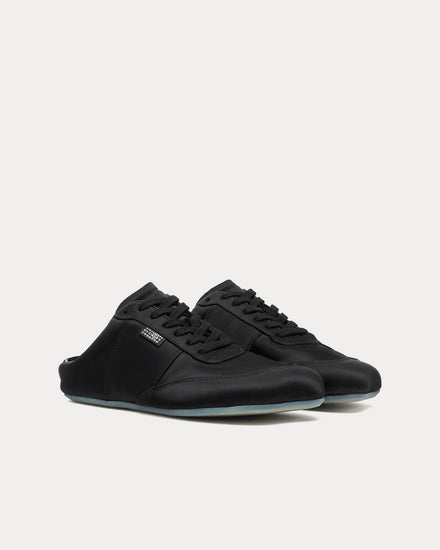 MM6 Maison Margiela Factory Satin Black Sneaker Mules - 2