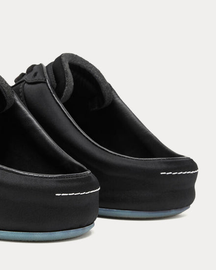 MM6 Maison Margiela Factory Satin Black Sneaker Mules - 4