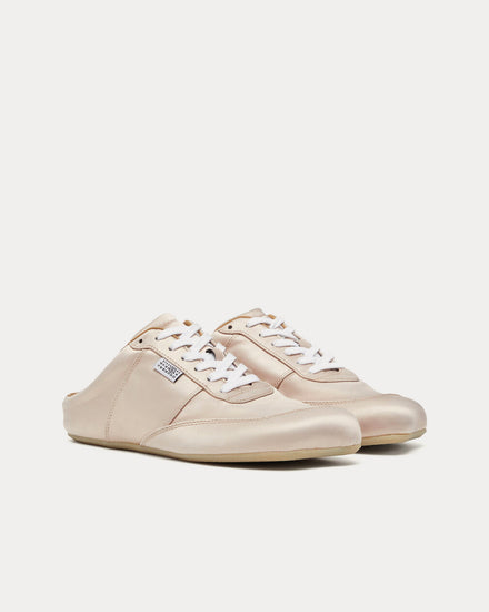 MM6 Maison Margiela Factory Satin Blush Sneaker Mules - 2