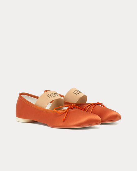 MM6 Maison Margiela Anatomic Numeric Ballerinas Mou Orange Shoes - 2