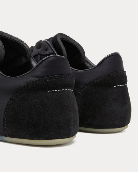 MM6 Maison Margiela Factory Satin Black Low Top Sneakers - 4