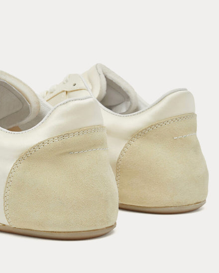 MM6 Maison Margiela Factory Satin Silver Low Top Sneakers - 4