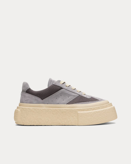 MM6 Maison Margiela Platform Suede Silver Filigree Low Top Sneakers - 1