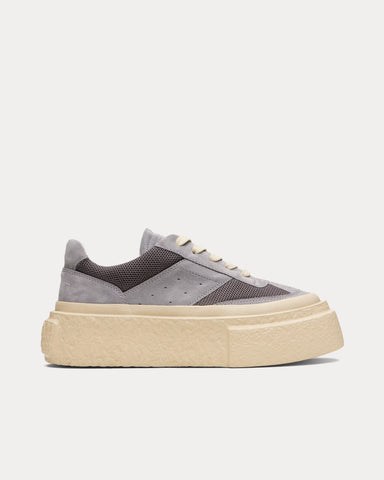 MM6 Maison Margiela Platform Suede Silver Filigree Low Top Sneakers