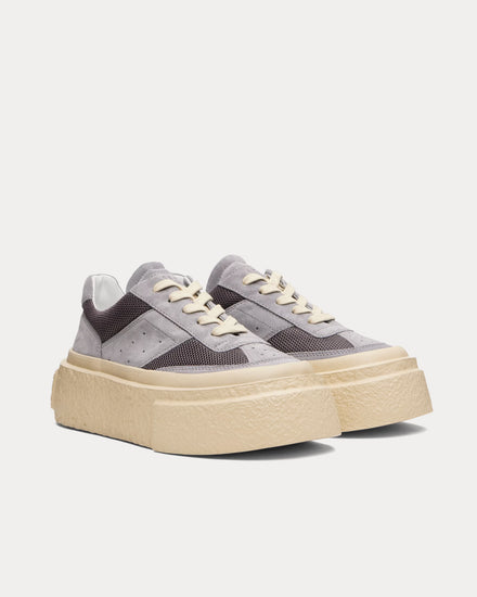 MM6 Maison Margiela Platform Suede Silver Filigree Low Top Sneakers - 2