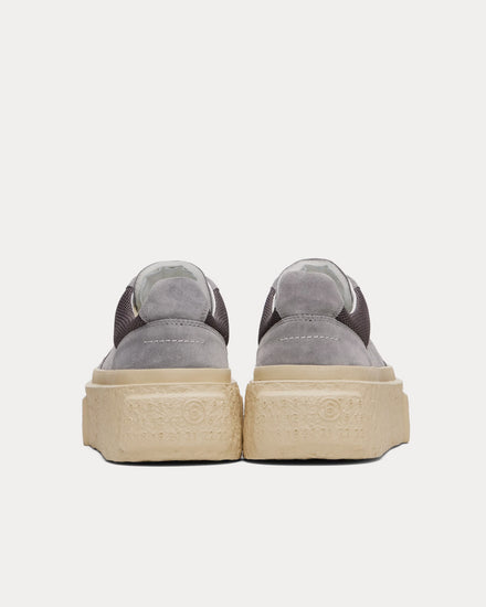 MM6 Maison Margiela Platform Suede Silver Filigree Low Top Sneakers - 3