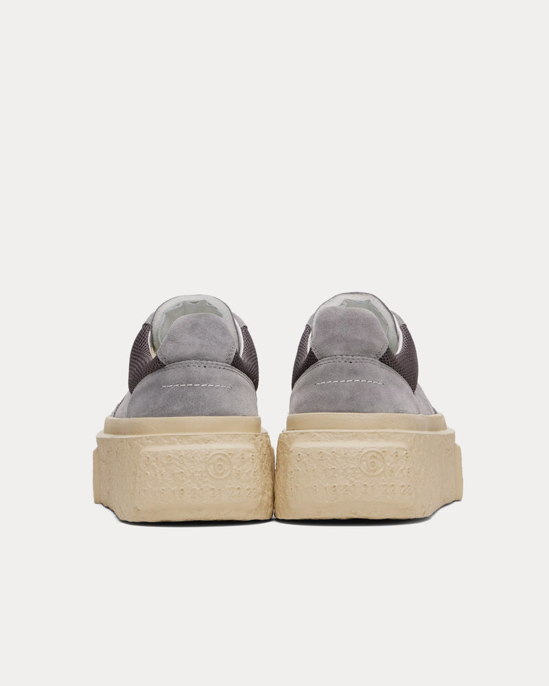 MM6 Maison Margiela Platform Suede Silver Filigree Low Top Sneakers - 3