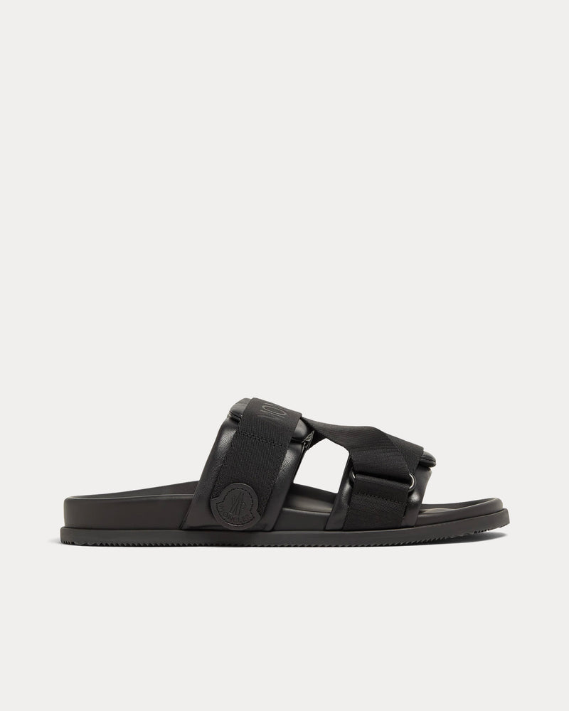 Moncler Mon Summer Nappa Leather Black Sandals - 1