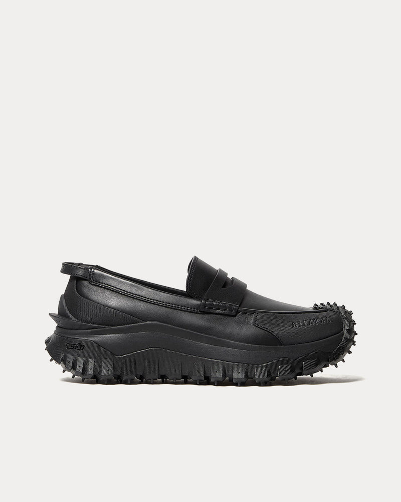 Moncler Trailgrip Leather Black Loafers - 1