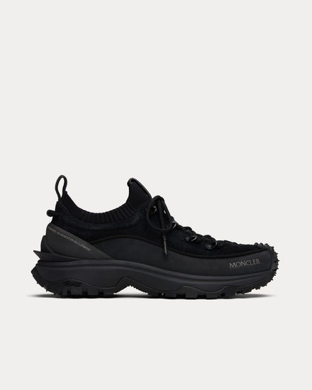 Moncler Trailgrip Lite3 Nubuck & Suede Black Low Top Sneakers - 1