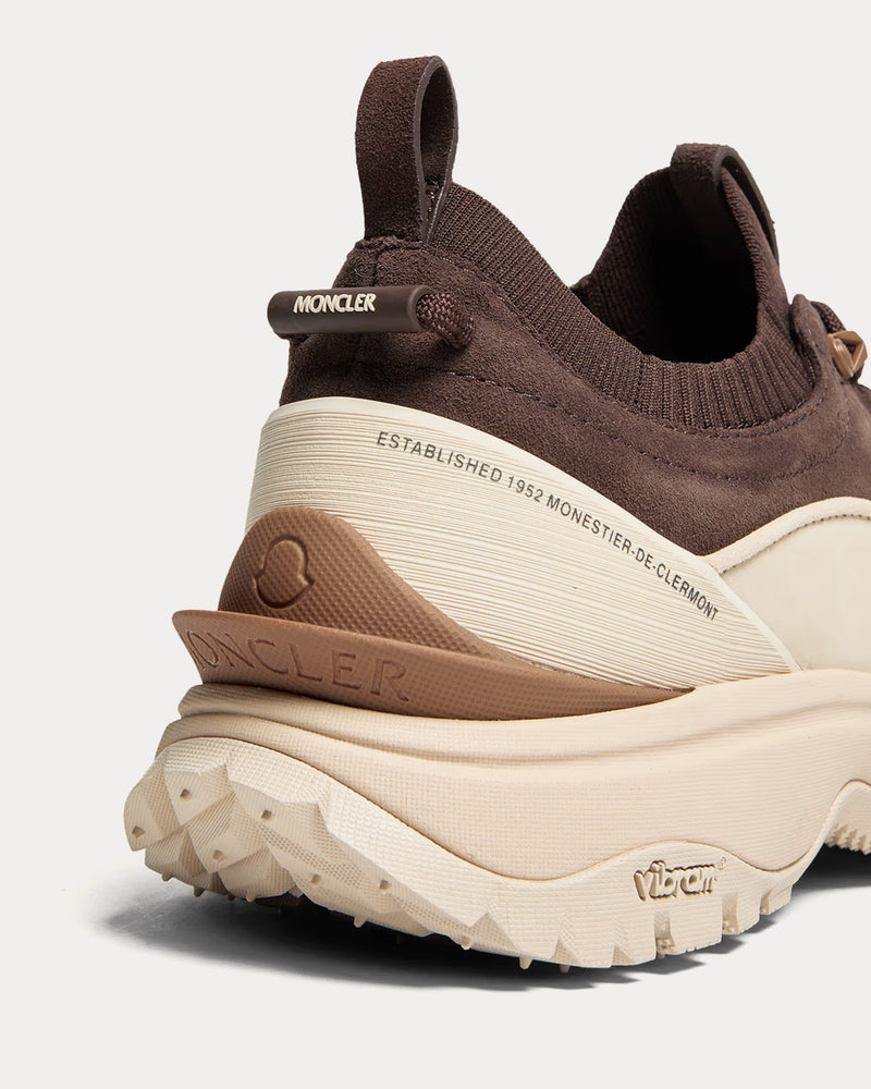 Moncler Trailgrip Lite3 Nubuck & Suede Brown Low Top Sneakers - 4