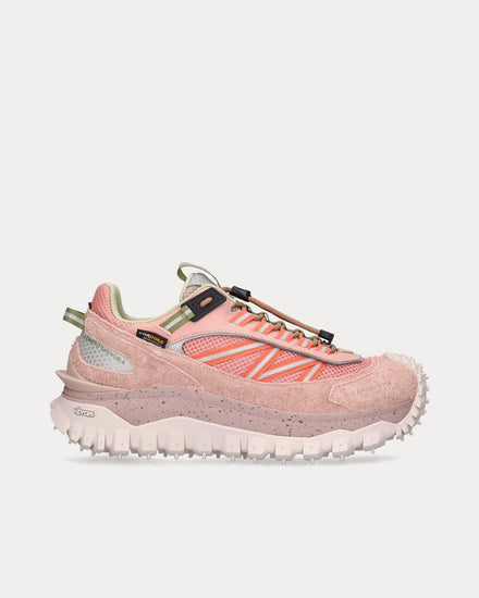 Moncler Trailgrip Suede & Mesh Pink Low Top Sneakers - 1