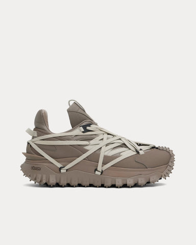 Moncler x Rick Owens Trailgrip Megalace Leather Taupe Low Top Sneakers