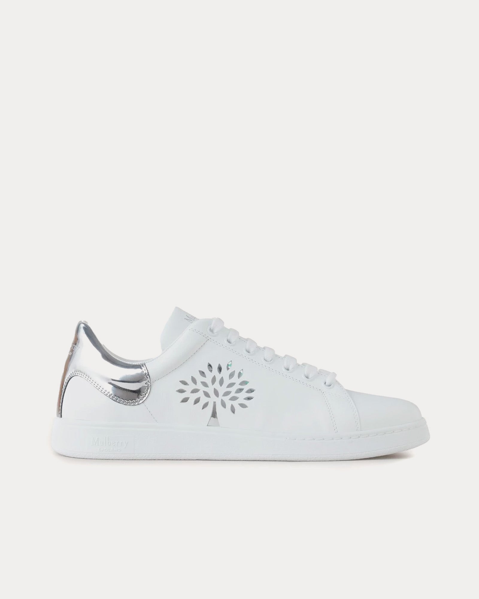Mulberry - Tree Tennis Bovine Leather White / Silver Low Top Sneakers