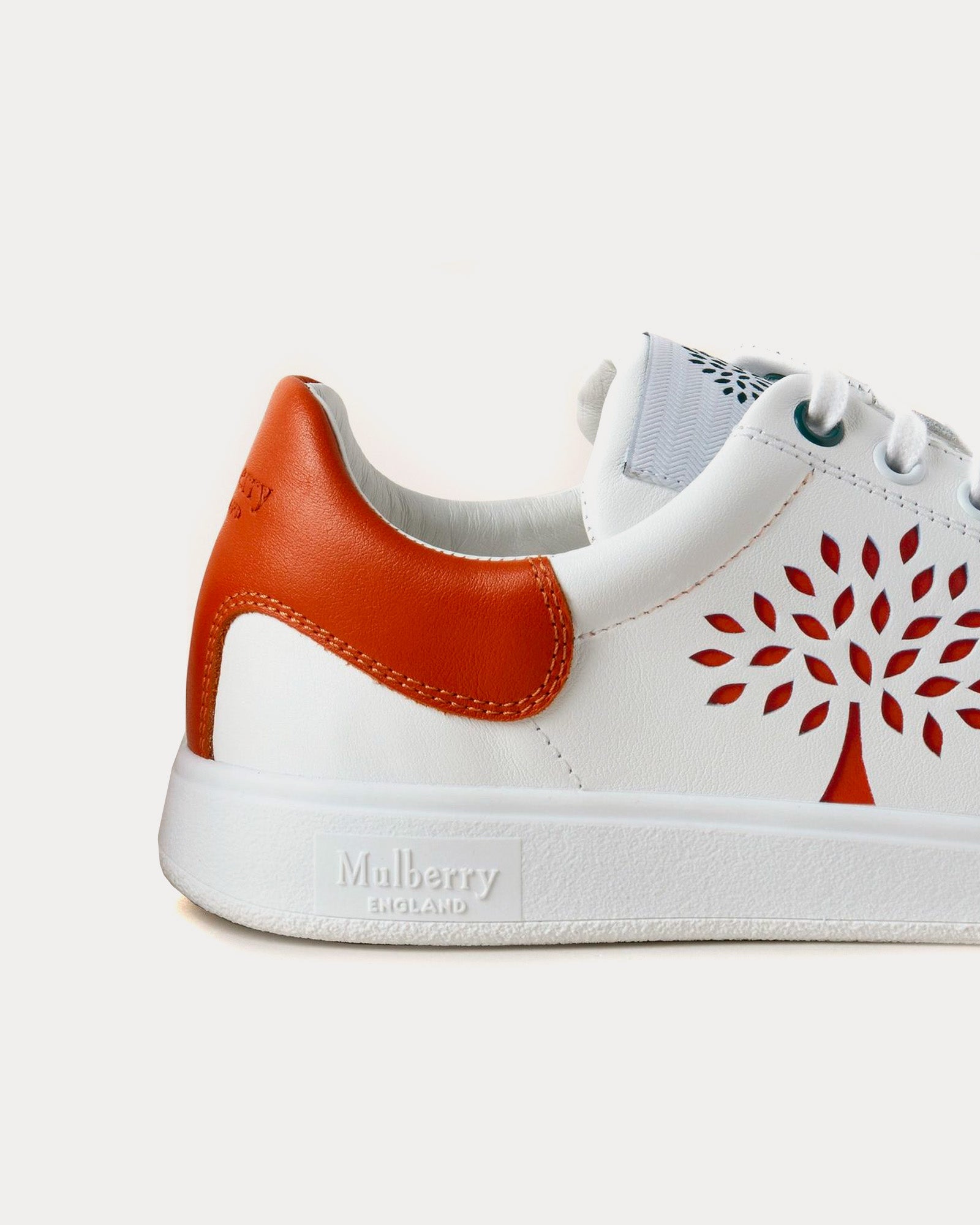 Mulberry - Tree Tennis Bovine Leather Coral Orange Low Top Sneakers