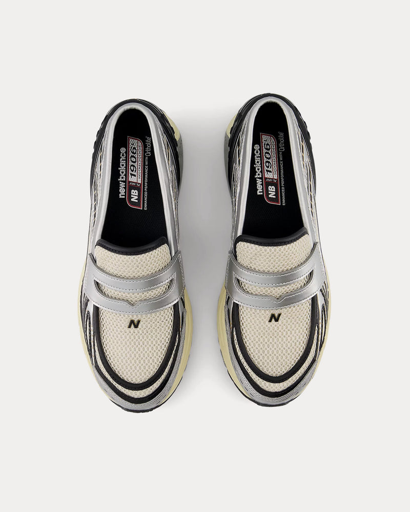 New Balance 1906L Silver Metallic / Black Loafers - 2