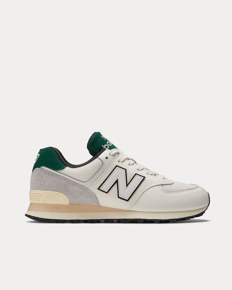 New Balance Unisex 574 White / Green Low Top Sneakers & Trainers
