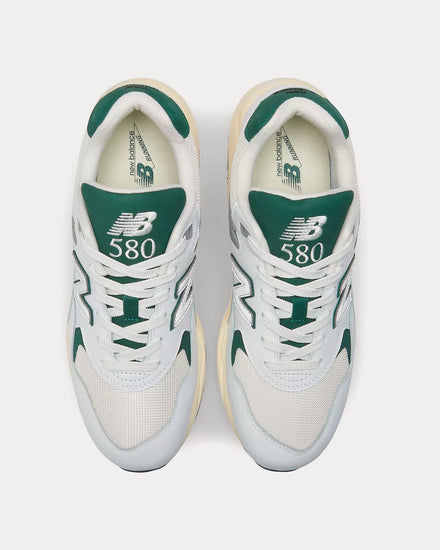 New Balance 580 White / Nightwatch Green / Sea Salt Low Top Sneakers - 2
