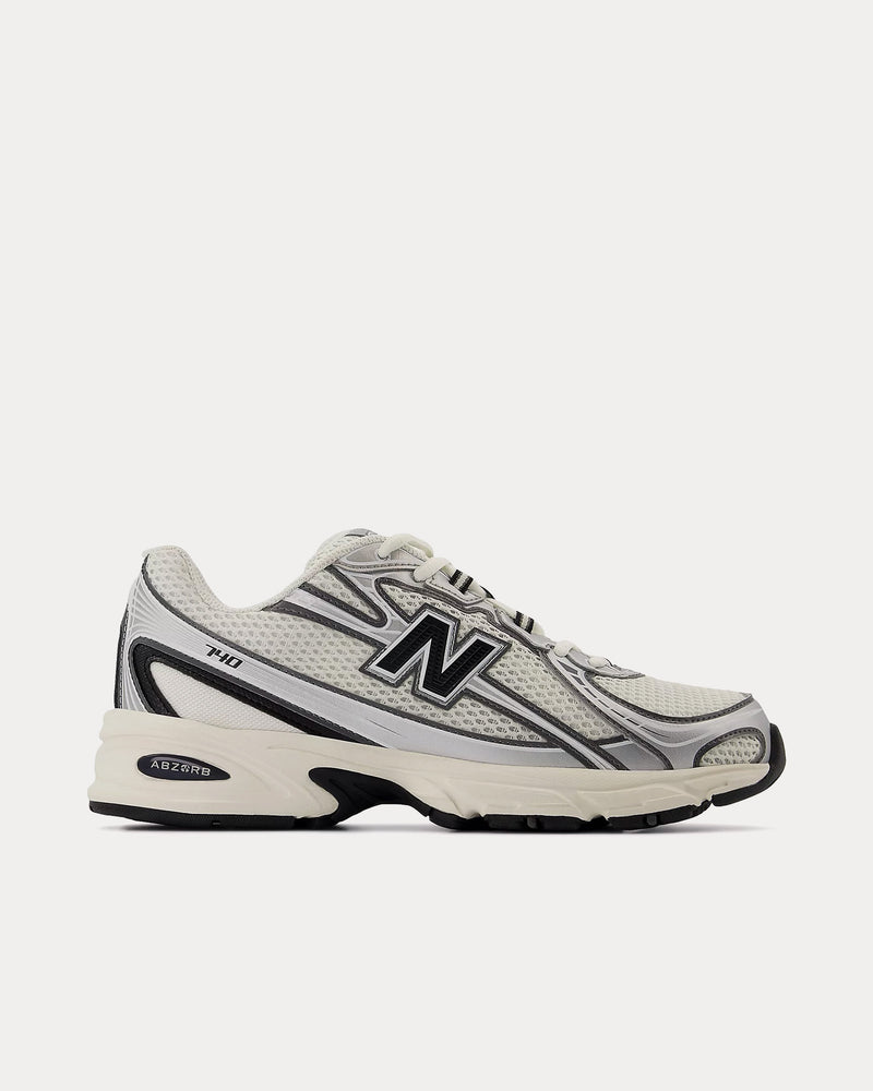 New Balance 740 Sea Salt / Black / Silver Metallic Low Top Sneakers - 1