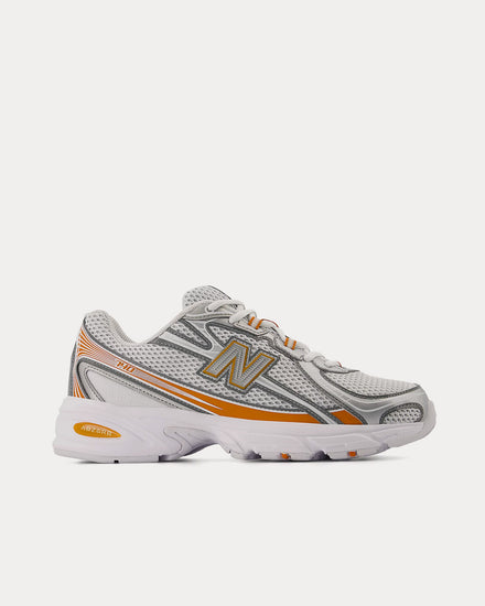 New Balance 740 White / Classic Orange / Silver Metallic Low Top Sneakers - 1