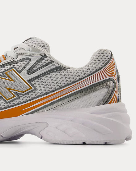 New Balance 740 White / Classic Orange / Silver Metallic Low Top Sneakers - 4