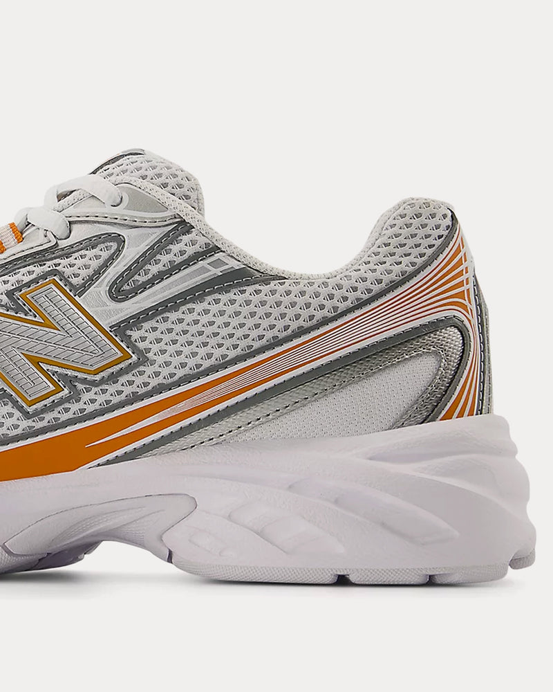 New Balance 740 White / Classic Orange / Silver Metallic Low Top Sneakers - 4