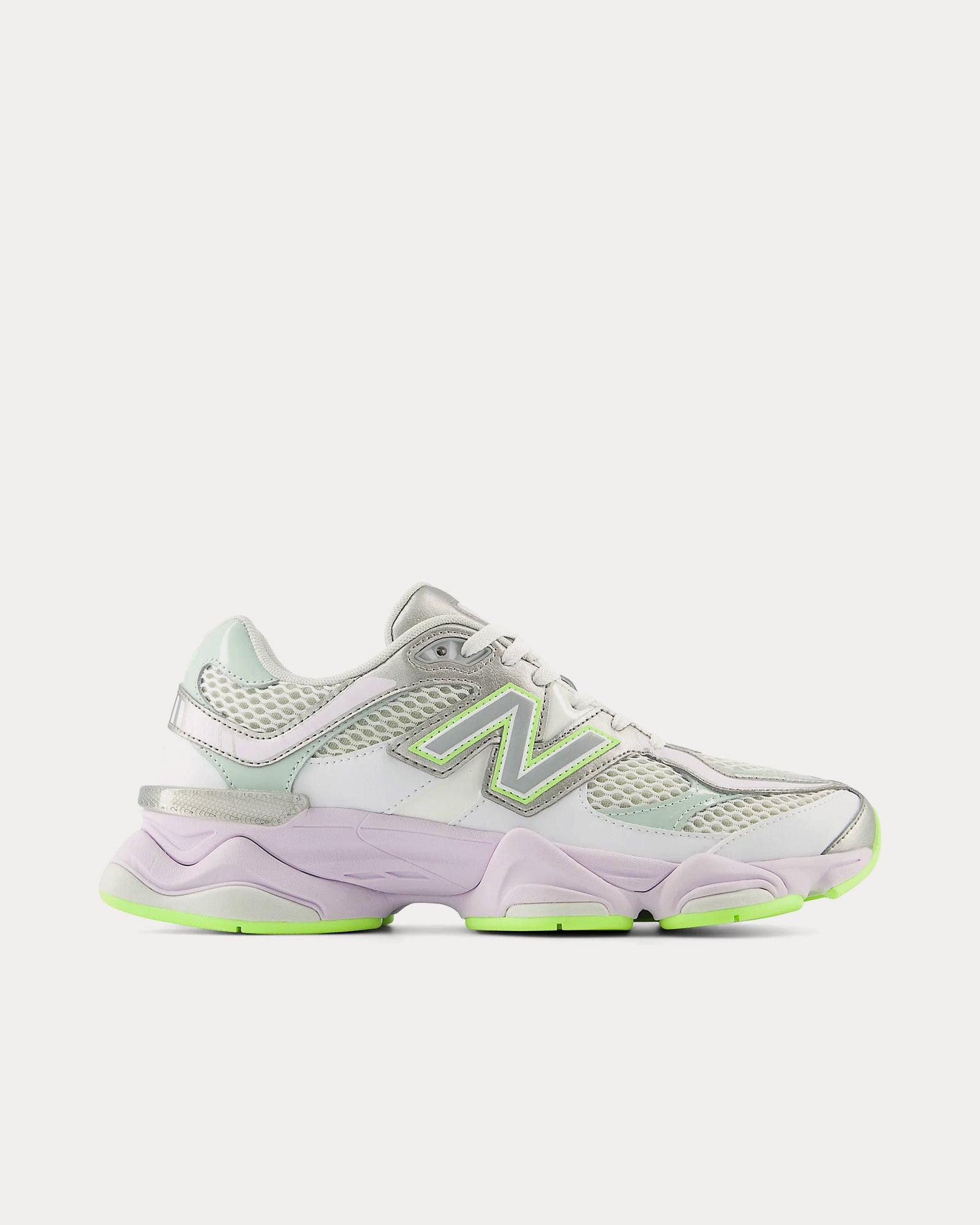 New Balance Unisex 9060 White / Silver Metalic / Taro Low Top Sneakers