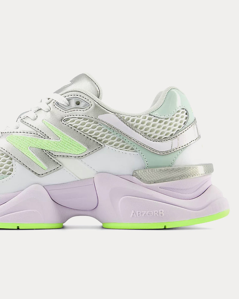 New Balance Unisex 9060 White / Silver Metalic / Taro Low Top Sneakers