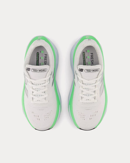 New Balance Fresh Foam X More v5 White / Ice Blue / Electric Jade Running Shoes - 2