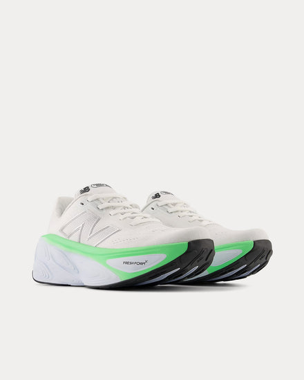 New Balance Fresh Foam X More v5 White / Ice Blue / Electric Jade Running Shoes - 3