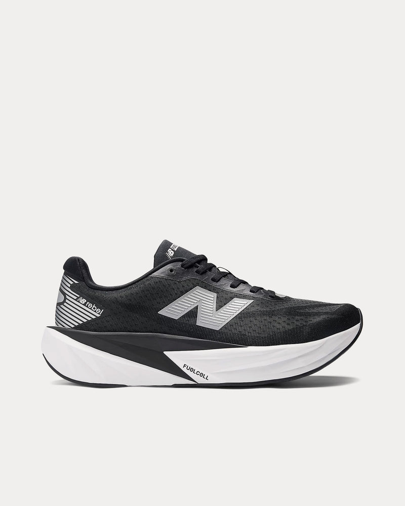 New Balance FuelCell Rebel v5 Black / White / Silver Metallic Running Shoes - 1