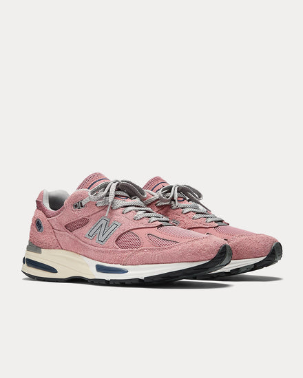 New Balance MADE in UK 991v2 Brandied Apricot / Naval Academy / Silver Low Top Sneakers - 3