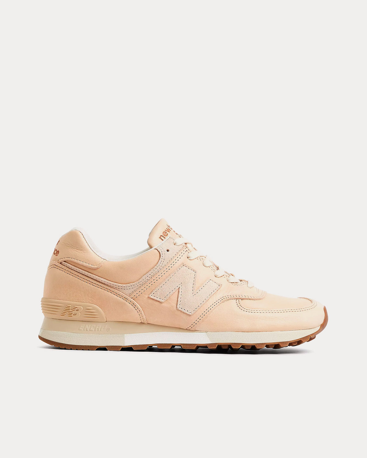 New balance 574 white with shop veg tan