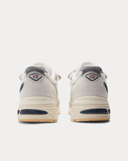 New Balance MADE in UK 991v2 'Vintage Sport' Off White / Blanc de Blanc/ Savvy Red Low Top Sneakers - 3