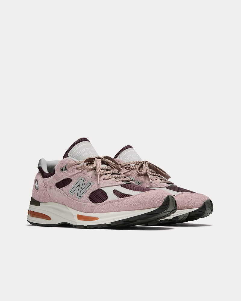 New Balance Made in UK 991v2 'Grape Sorbet' Deauville Mauve / Fig / Oyster Mushroom Low Top Sneakers - 3
