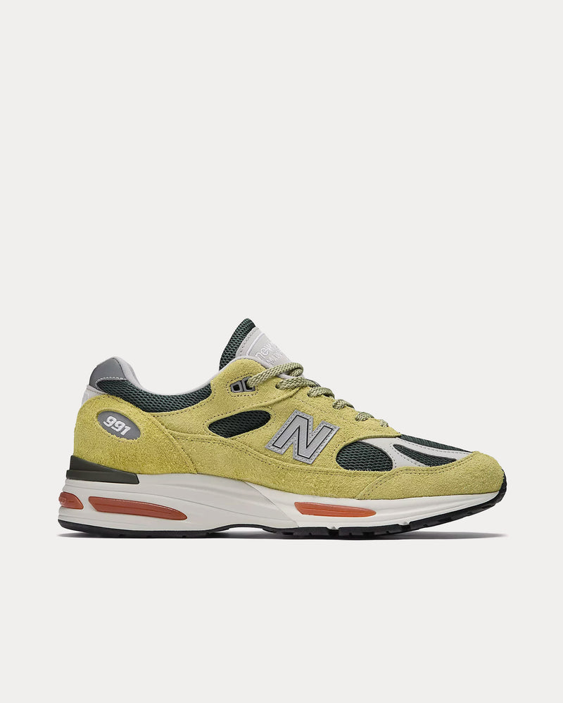 New Balance Made in UK 991v2 'Grape Sorbet' Beechnut / Trekking Green / Oyster Mushroom Low Top Sneakers - 1