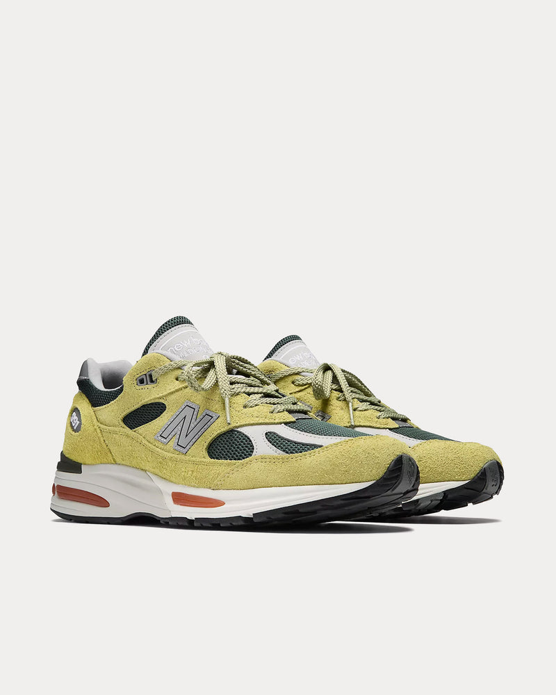 New Balance Made in UK 991v2 'Grape Sorbet' Beechnut / Trekking Green / Oyster Mushroom Low Top Sneakers - 3