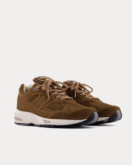 New Balance MADE in UK 991v1 Luxe Suede Cocoa / Castle Wall Low Top Sneakers - 3