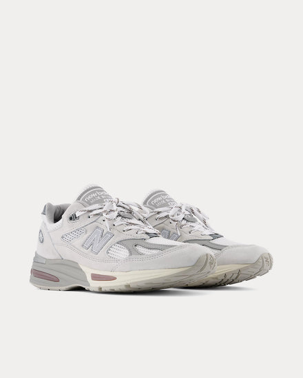 New Balance MADE in UK 991v2 Wind Chime / Brilliant White / Flint Grey Low Top Sneakers - 3