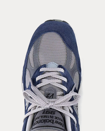 New Balance MADE in UK 991v2 Insignia Blue / Alloy Low Top Sneakers - 6
