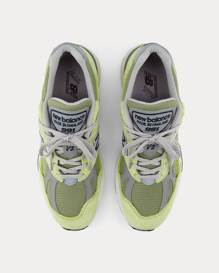 New Balance MADE in UK 991v2 'Summer Brights' Green Banana / Moss / Moon Mist Low Top Sneakers - 2