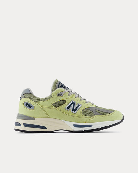 New Balance MADE in UK 991v2 'Summer Brights' Green Banana / Moss / Moon Mist Low Top Sneakers - 1