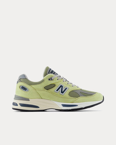 New Balance MADE in UK 991v2 'Summer Brights' Green Banana / Moss / Moon Mist Low Top Sneakers