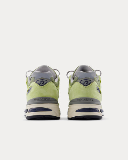 New Balance MADE in UK 991v2 'Summer Brights' Green Banana / Moss / Moon Mist Low Top Sneakers - 4