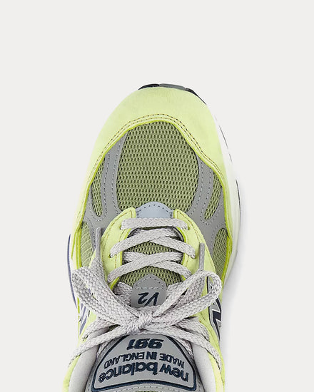 New Balance MADE in UK 991v2 'Summer Brights' Green Banana / Moss / Moon Mist Low Top Sneakers - 6