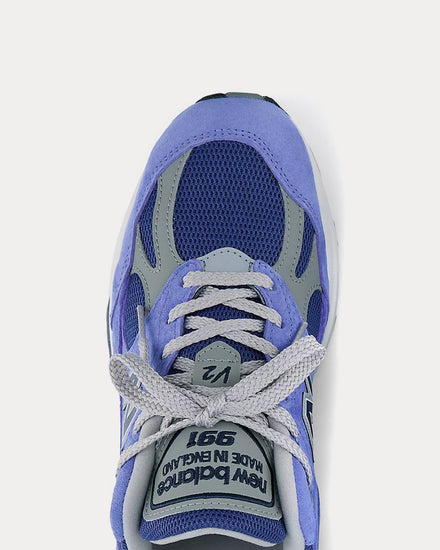 New Balance MADE in UK 991v2 'Summer Brights' Baja Blue / Deep Ultramarine / Moon Mist Low Top Sneakers - 6