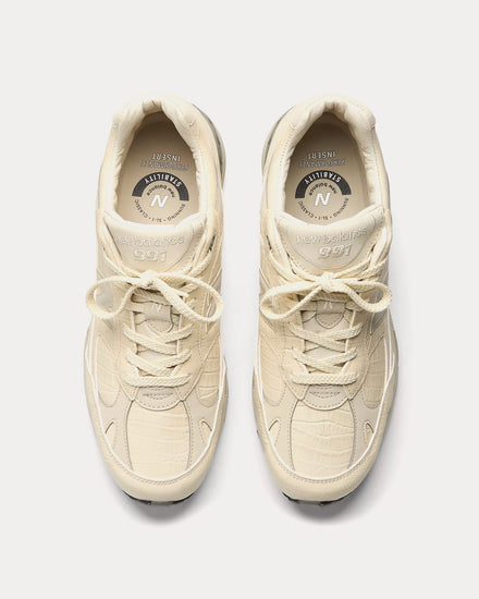New Balance Made in UK 991v1 Oyster Gray / Pistachio Shell / French Oak Low Top Sneakers - 2