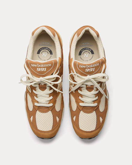 New Balance MADE in UK 991v1 Chipmunk / Birch Low Top Sneakers - 2